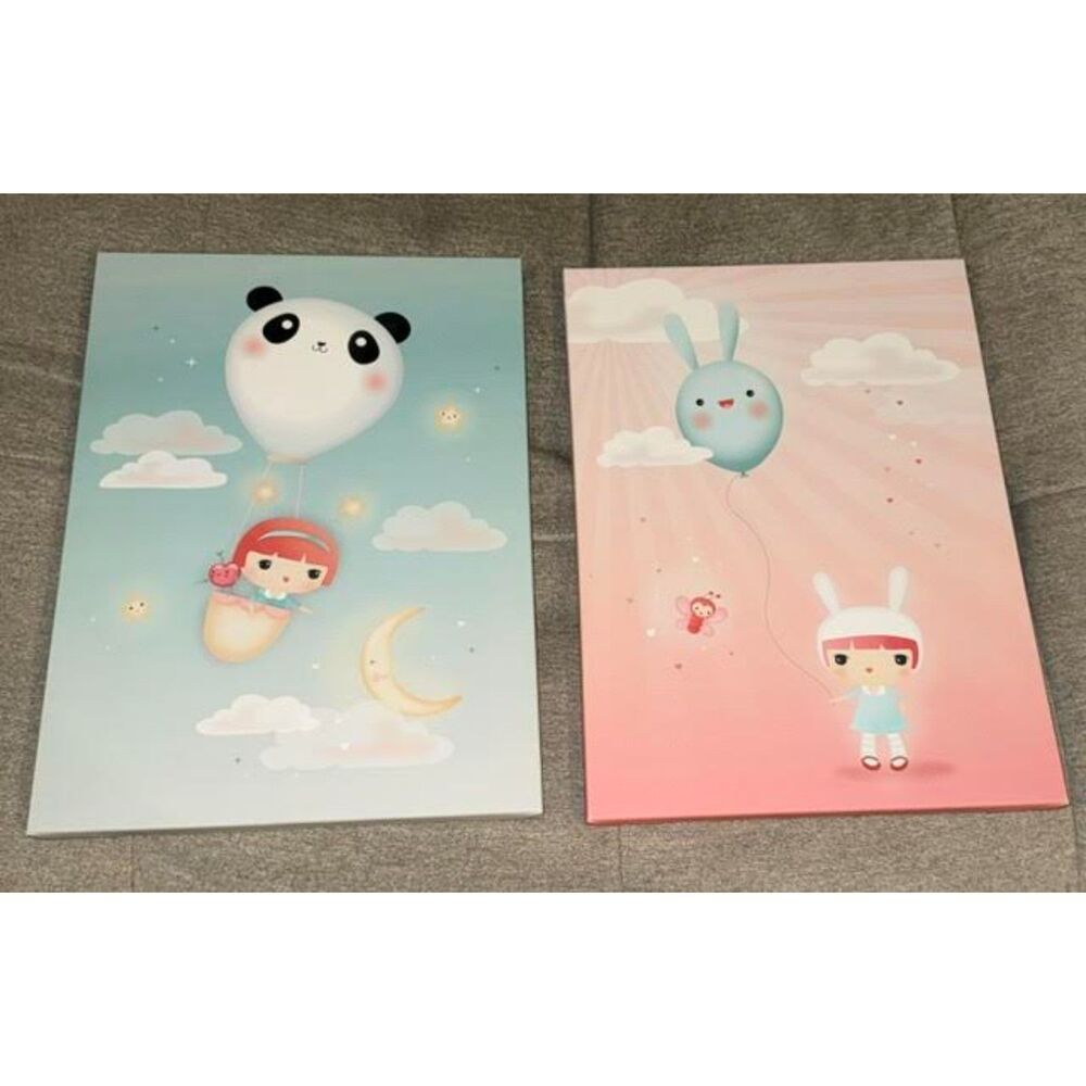 Clara Wells Anime Bunny Balloon Panda Hot Air 11x15 IKEA Wall Art Pjätteryd